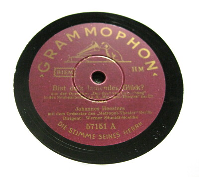 JOHANNES HEESTERS Bist du's lachendes Glück ? / Eine nach der andern GRAMMOPHON