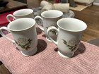 Vintage 1980s Chinese Garden Peony Pedestal Mugs by Shafford 10 oz Lot of 4 — photo 2