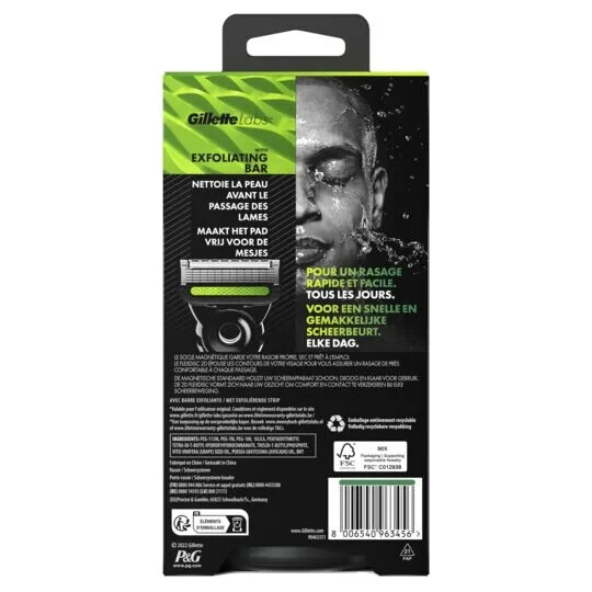 Rasoir Gillette Labs Neon Night Edition - 5 Lames Avec Barre Exfoliante Et Support - Neuf