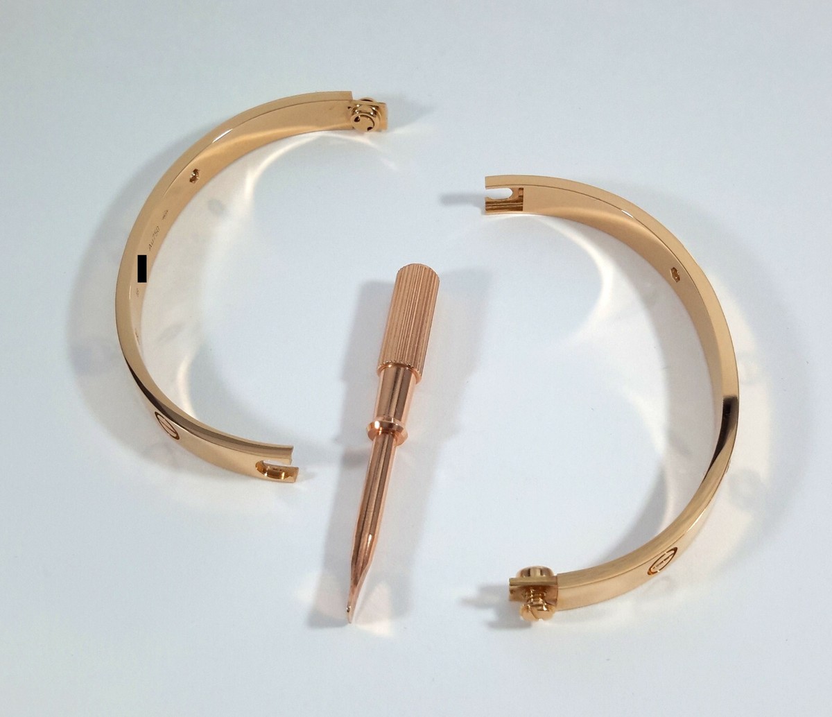 CARTIER LOVE BRACELET 18K R/G 4 DIAMOND Size 18 w