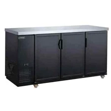 72" 3 Door Back Bar and Beverage Cooler (Solid Doors)
