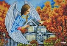Bead Embroidery Kit Guardian Angel DIY Stamped Bead Needlepoint Beadwork b647