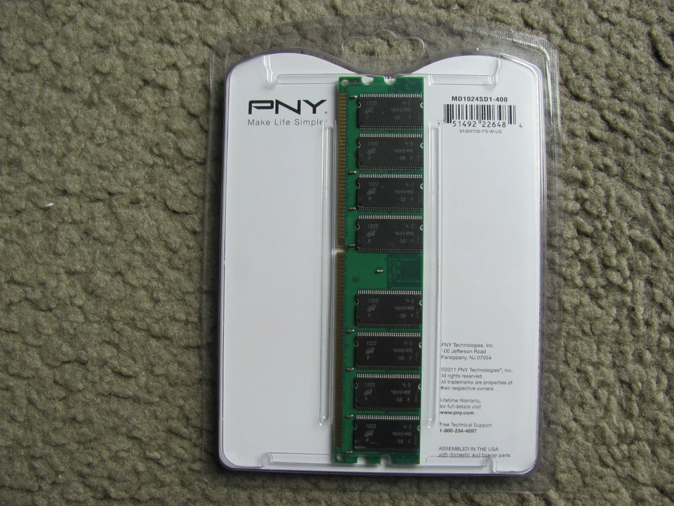 Brand New PNY 1GB PC3200 400MHz DDR Desktop DIMM Memory MD1024SD1-400 - Image 4 of 4