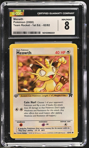 Meowth (1st Edition) graded CGC 8 for sale on eBay