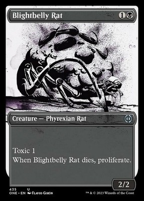 4x Blightbelly Rat - Step-and-Compleat Foil - Showcase MTG - Phyrexia: All Will