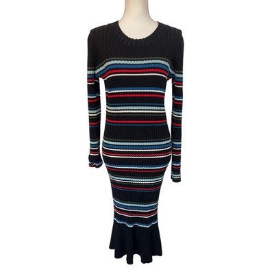 Parker Women's Bruna Knit Stripe Print Sweater Dress Size L