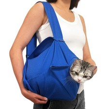 Amkune Cozy Travel Cat Carrier Pouch, 22.8"L x 16.5"W x 0.4"H, Klein Blue