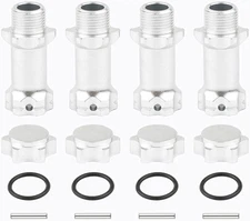 4pcs Aluminum 17mm Hex Adapter 30mm Extension Wheel Hub Drive Offset Silver 