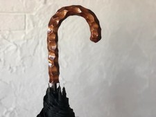 Hand Carved Wooden Umbrella: Unique Design, Artisan Crafted