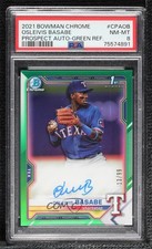 2021 Bowman Chrome Green Refractor 13/99 Osleivis Basabe #CPA-OB PSA 8 Auto 0xh3