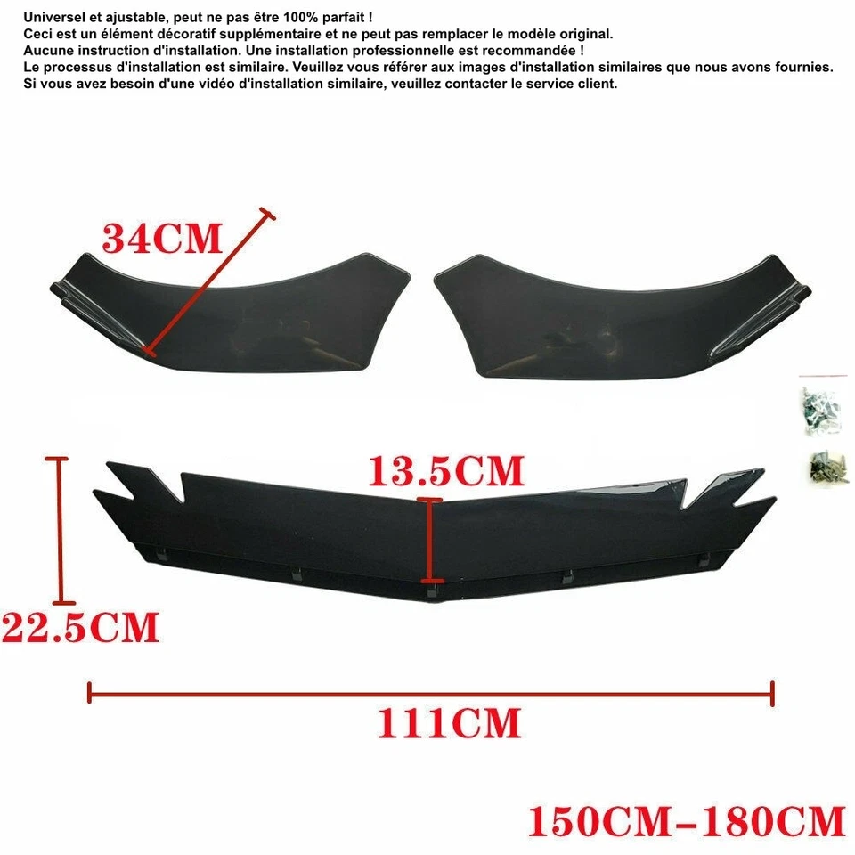 Lèvre avant universel pour Mercedes Classe B W245 2008-10 Spoiler Splitter avant - Photo 3/4