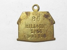 1958 Hillside ILL (Chicago) Dog Tax Tag License - #65344