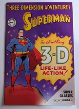 Three-Dimension Adventures SUPERMAN 3-D 1 1997 Retro Reprint With 3-D Glasses
