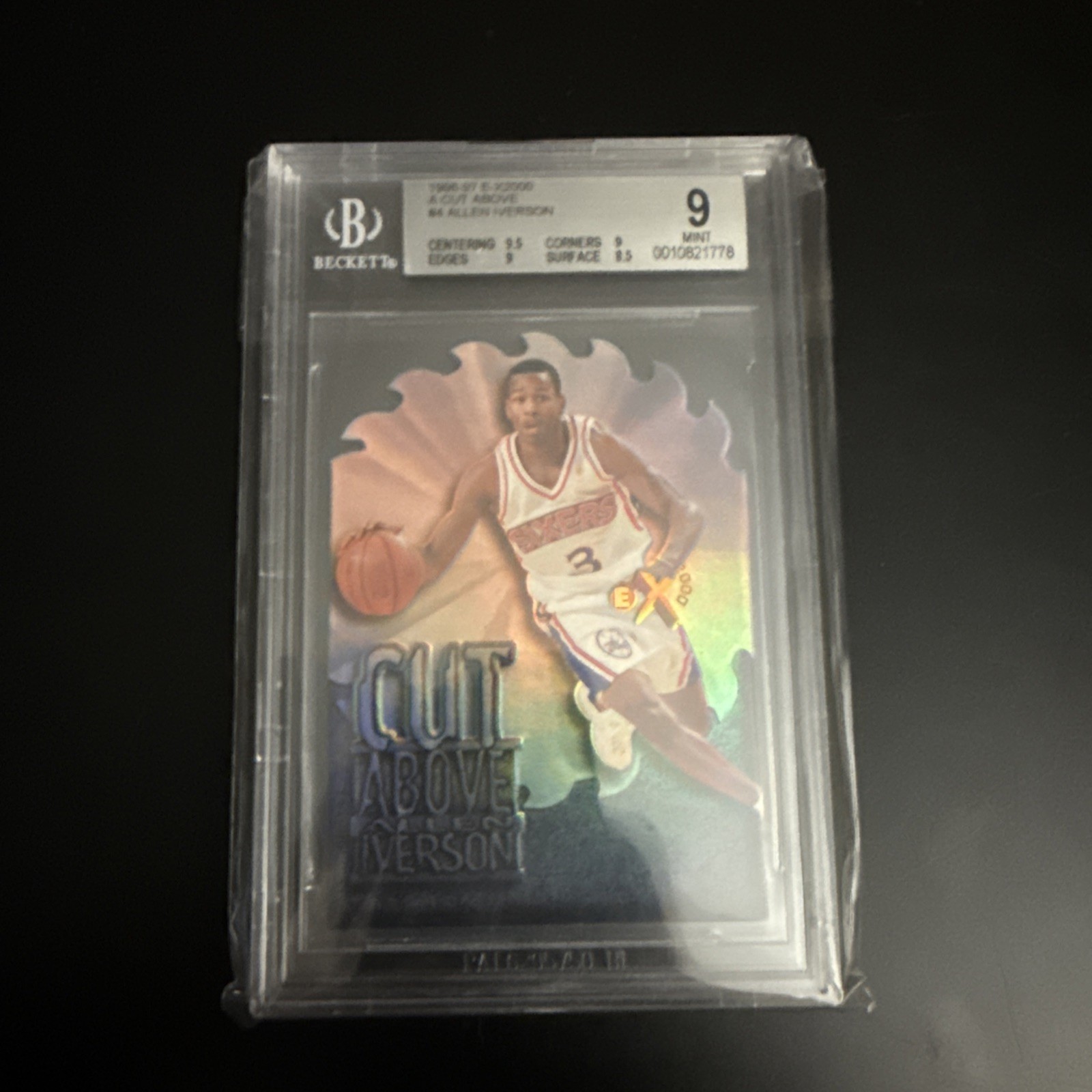 1996-97 E-X2000 A Cut Above #4 Allen Iverson RC Rookie BGS 9 w/ 9.5 76ERS HOF