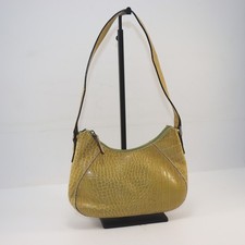 Borsa a tracolla Liz Claiborne donna piccola gialla croc goffrata hobo borsetta