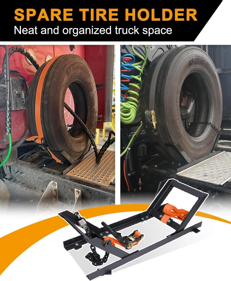 Semi Truck Spare Tire Rack Spare Tire Holder Spare Tire Carrier V2.0 Base Reinfo - image 3 of 4