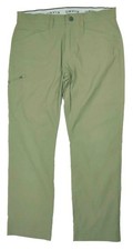 Orvis Tech Water Repellent Green Hiking Nylon Stretch Pants Mens Size 34 x 30