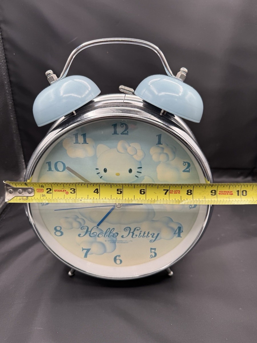 Vintage 1998 Sanrio Angel Hello Kitty Alarm Clock Twin Bell