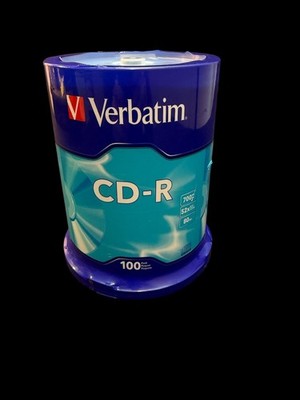 Verbatim 94554 CD R 100 Pack 700MB 52x 80 Min Blank Recordable Discs New