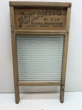 Vintage Atlantic Washboard with Glass Top