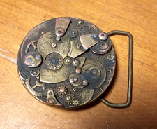 vintage inner workings American Watch Co. New York belt buckle 2.25" round