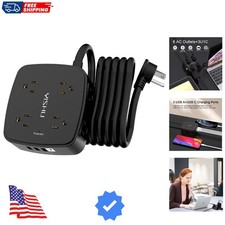 10 Ft Surge Protector Power Strip - 8 Widely Outlets with 4 USB Ports, 3 Side...