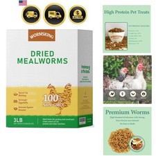 Bird Reptile Small Animal High Protein Dried Mealworms Treat 3lb
