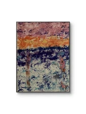 Original Colorful Expressionism Oil Pastel Abstract Textured 11 by 14