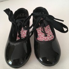 Capezio Tele Tone Tap Shoes Girls 6.5 M Black