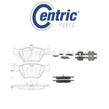 Centric 300.03940 Semi Metallic Brake Pads w Shim for Disc Kit Set Hardware qg