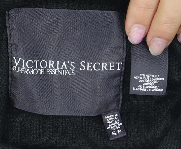 UNDERCOVER Victoria's Secret Maglione Donna Nero Felpa con Cappuccio S