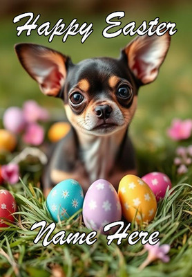 naiec33 Chihuahua Hund Frohe Ostern personalisierte Grußkarte Schokoladenei