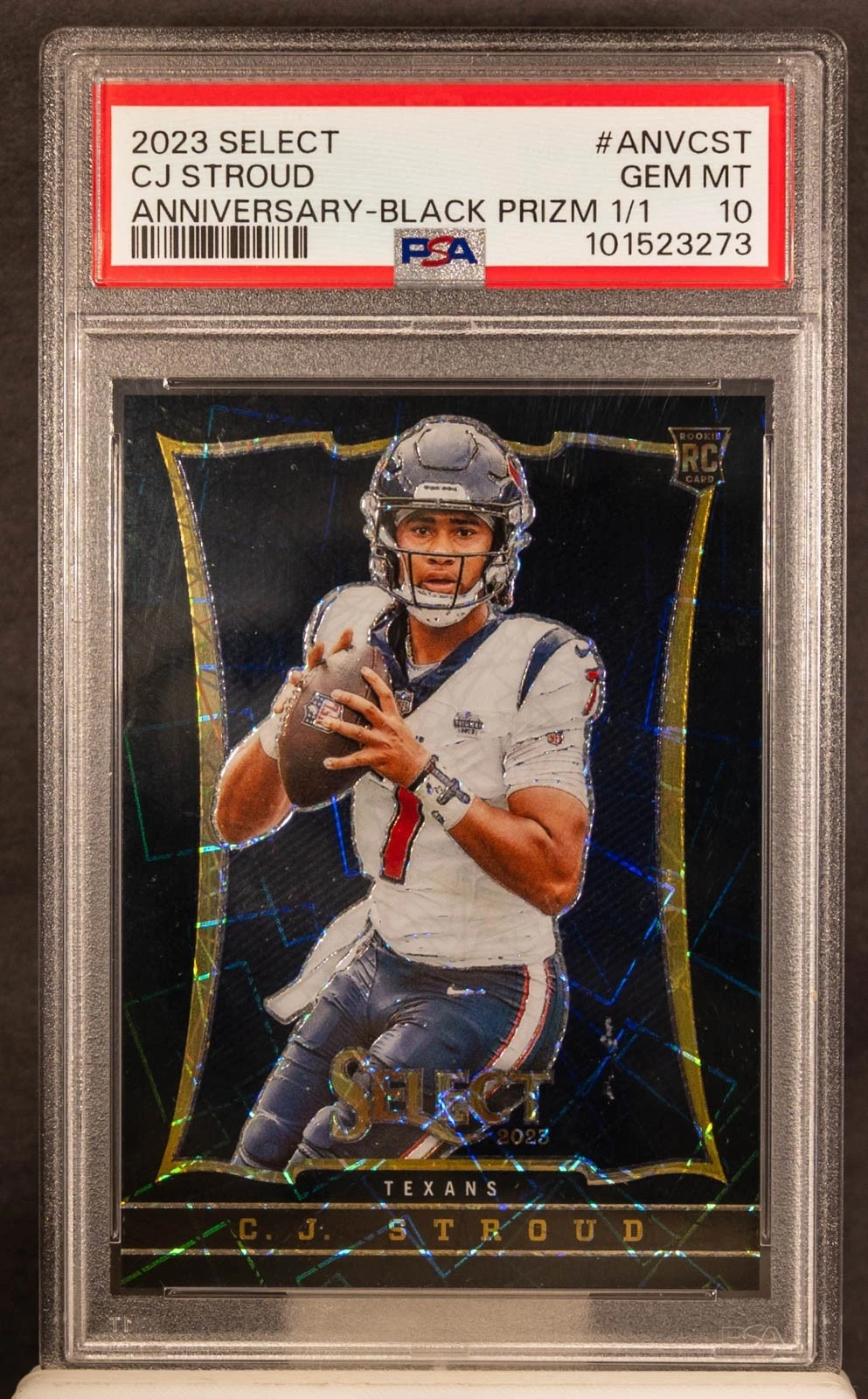 CJ Stroud Panini Select Select Anniversary #ANVCST Black Prizm 1/1