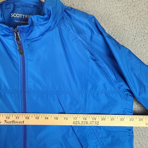 SCOTTeVEST TEC PACK Windbreaker Hooded Multi 8 Pocket Jacket Mens L Blue - Picture 11 of 11
