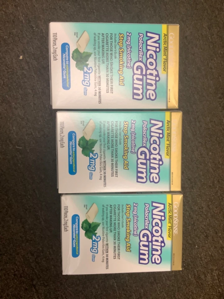 6*Goma de nicotina GoodSense, 2 mg Arctic Mint, 110 piezas, CADUCIDAD 11/2025 Foto 2 de 4