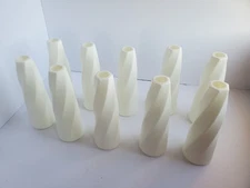 DIDAEY 10 PACK COMPOSITE PLASTIC FLOWER VASES BULK WHITE SMALL TALL VASES -WHITE