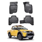Rubber Floor Mats Deep Tray Tailored Fit For Mitsubishi L200 2006 - 2018