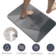 Grey Absorbent Diatomaceous Earth Bath Stone Mat Non Slip Bathroom Shower Bath