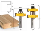 1-1/2" 2 Bit Tongue and Groove Router Bit Set - 1/2" Shank - Yonico 15224