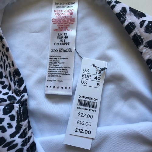 Topshop hochtailliert Leopard Bikinihose 8 neu mit Etikett Pool - Bild 4 von 6
