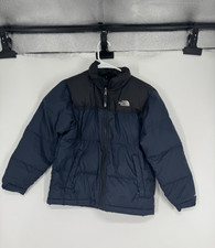 The North Face 550 Puffer Jacket Youth Boys Medium 10/12 Navy Down Insulated