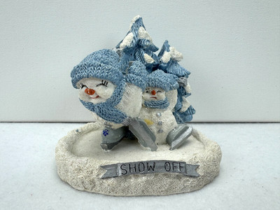 Vintage Snow Buddies ''Show Off'' Ice Skating Figurine Snowman Encore Group 2000