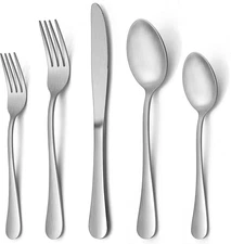 Durable 20-Piece Silverware Set in Matte Satin Finish - Perfect for Any Occasion