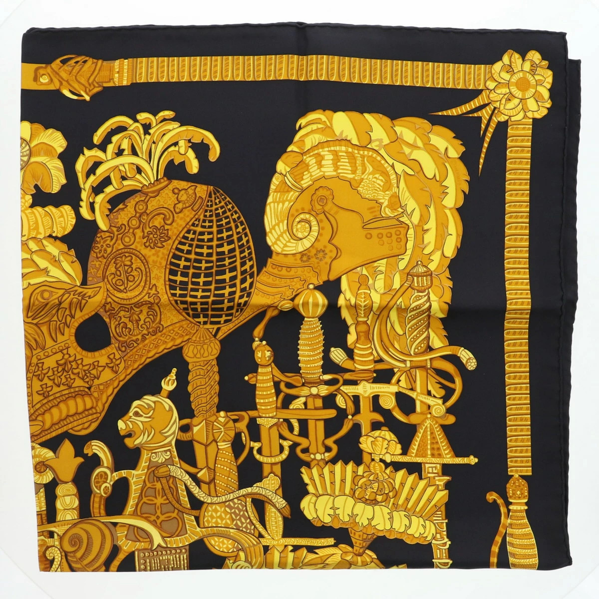 Hermes Large Scarf Carre 90 ARMETS en PANACHE Feathered Cavalry Helmet r0_0209 thumbnail 2