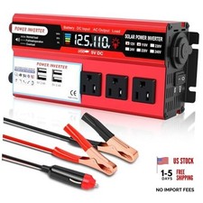 1000W Power Inverter 12V DC Volt to 110V AC Car Inverter with LCD Screen