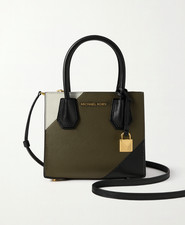 NWT Michael Kors Mercer Medium Messenger Crossbody Leath Bag in Olive Green