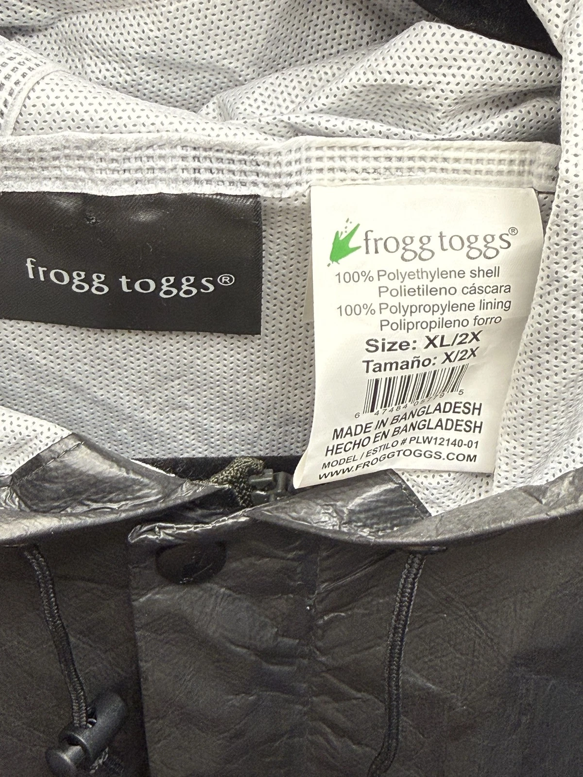 Frogg Toggs Men's Black Rain Jacket - product detail image 2