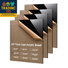 12X16 Plexiglass Sheets 1/8 Inch Thick - 3Mm Black Cast Acrylic Sheet, Plastic S