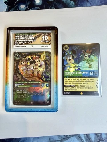 Disney Lorcana ENCHANTED Mickey And Minnie Adventurous Duo ACE 10 Gem Mint 238