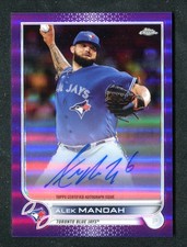 2022 Topps Chrome Veteran Autographs Purple Refractor Alek Manoah /250 Blue Jays